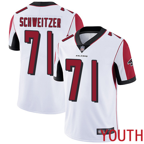 Atlanta Falcons Limited White Youth Wes Schweitzer Road Jersey NFL Football #71 Vapor Untouchable->youth nfl jersey->Youth Jersey